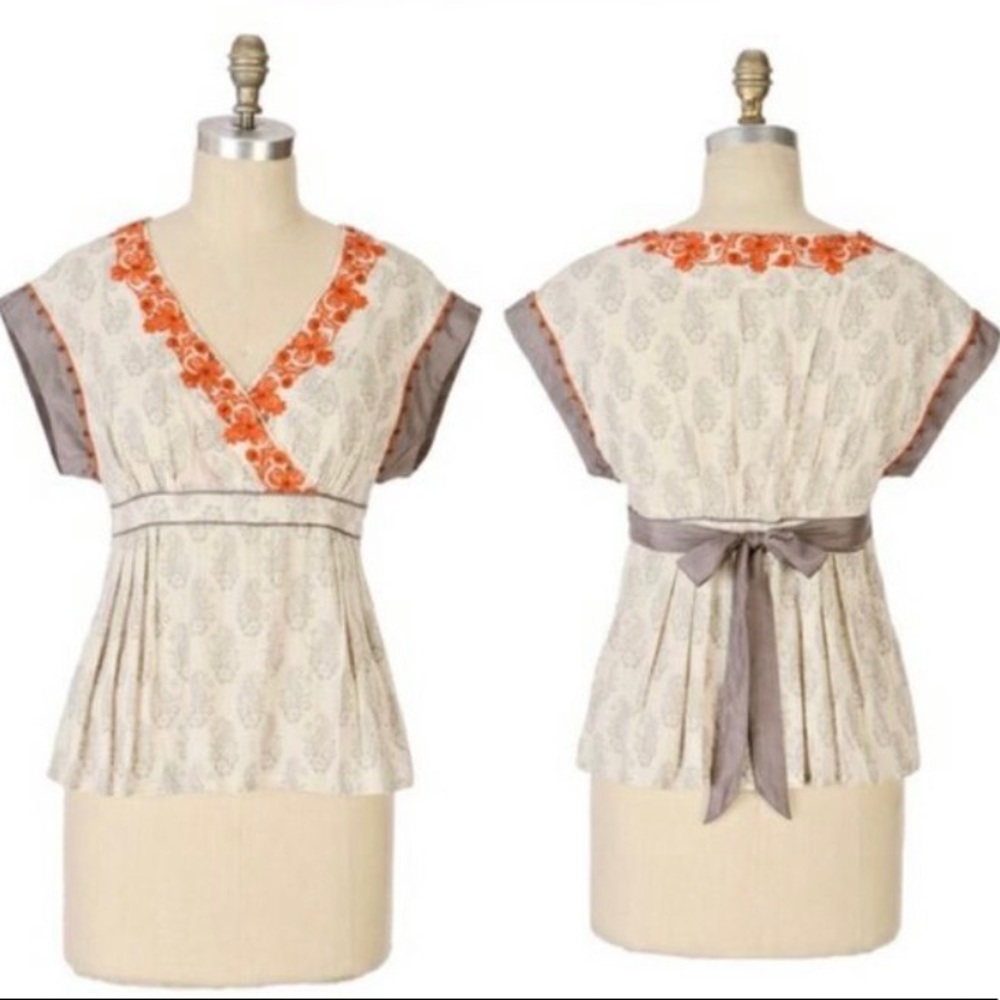 Anthropologie Floreat Wakufu Top